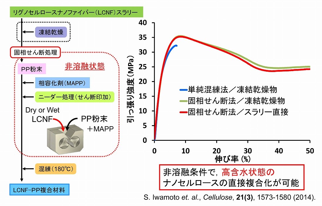 固相せん断法によるナノセルロースのポリプロピレンへの複合化