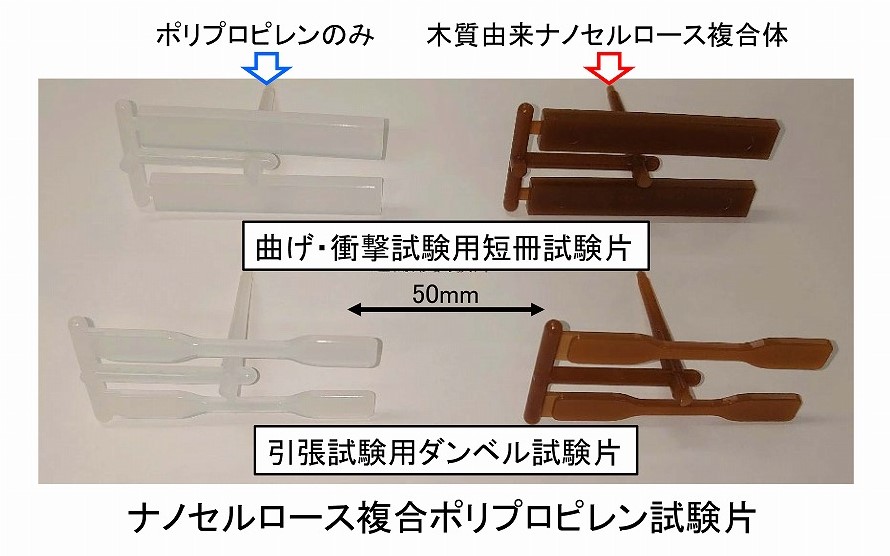 ナノセルロース複合化ポリプロピレン試験片