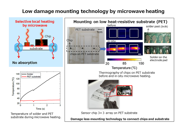 Low damage mounting technology by microwave heating
