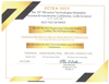 PETRA 2022 award certificate