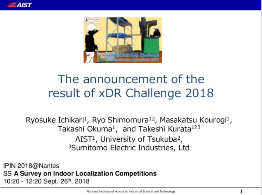 Announcement of Results of xDR Challenge 2018