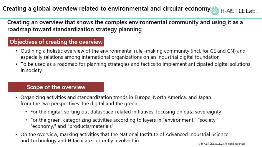 Creating a global overview related to environmental and circular economy
