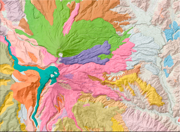 御嶽火山地質陰影図