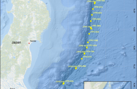 IODP第386次研究航海のコア採取予定地点