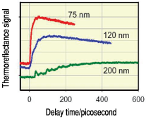 Fig.10 Ultra-fast temperature responses of molybdenum thin films