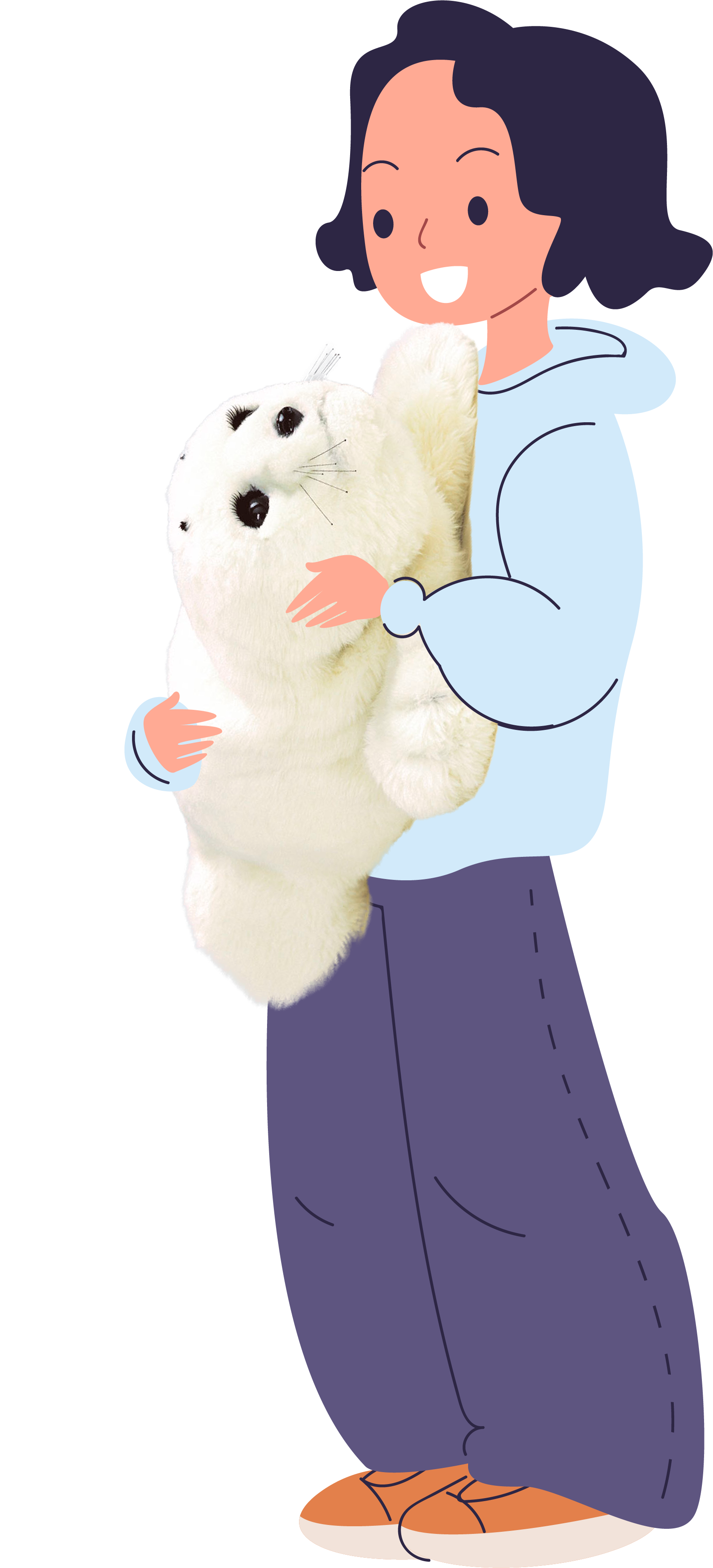 パロを抱っこするイメージイラスト