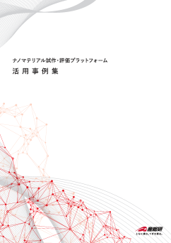 ナノマテリアル試作・評価プラットフォーム（NEPP）の活用事例集